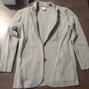 J Crew grey buttoned sweater blazer in size S